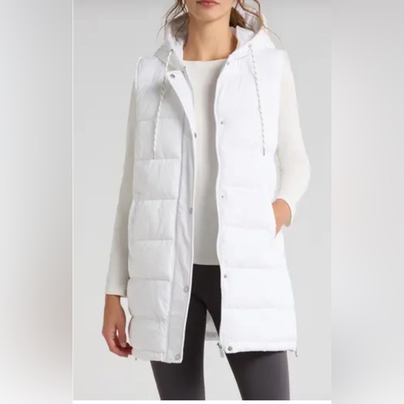 Zella Jackets & Blazers - Zella long hooded white vest NWT